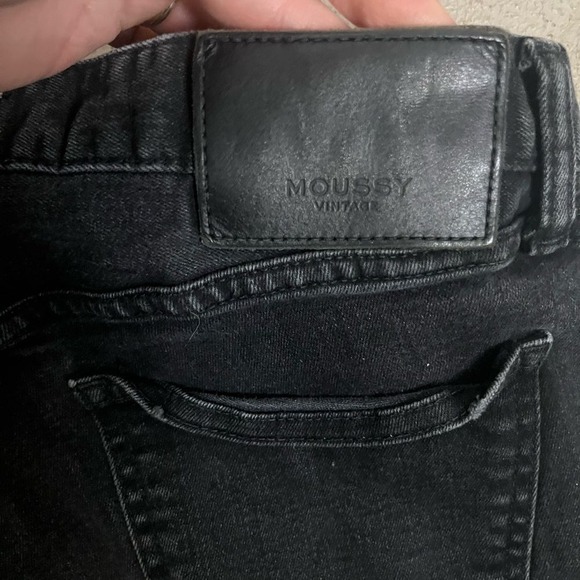 Moussy Vintage Women's Ithan Black Denim Split Hem Jeans-‎ Size 28 - Picture 8 of 8